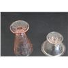 Image 4 : Pink Depression Glass Poinsettia Custard Glass (Small Chip) and Royal Lace Sherbert Glass