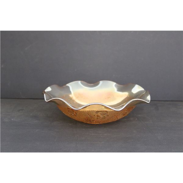 Iris and Herringbone Iridescent Jeanette Glass Bowl