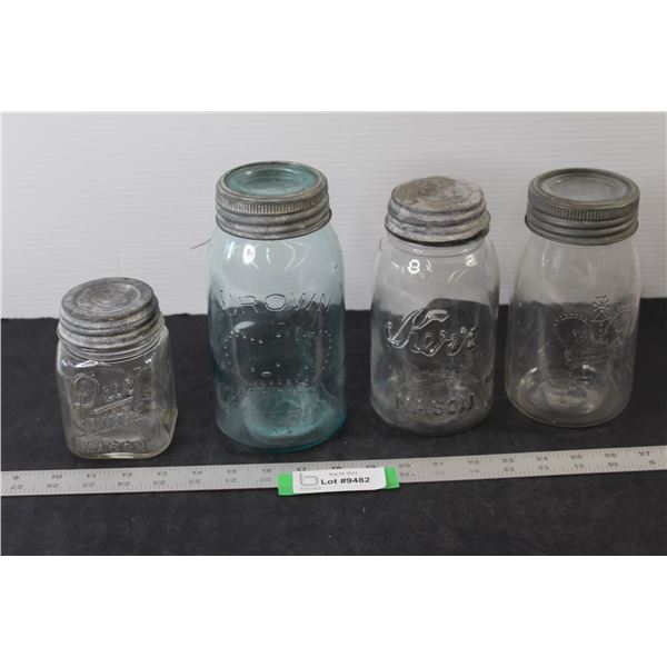 (4) Assorted Glass Jars