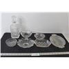(6) Serving Dishes/Bowls/Trays, Glass Bottle