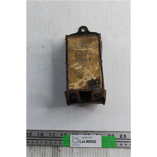 D.D Friesen Advertising Matchbox Holder - As Is