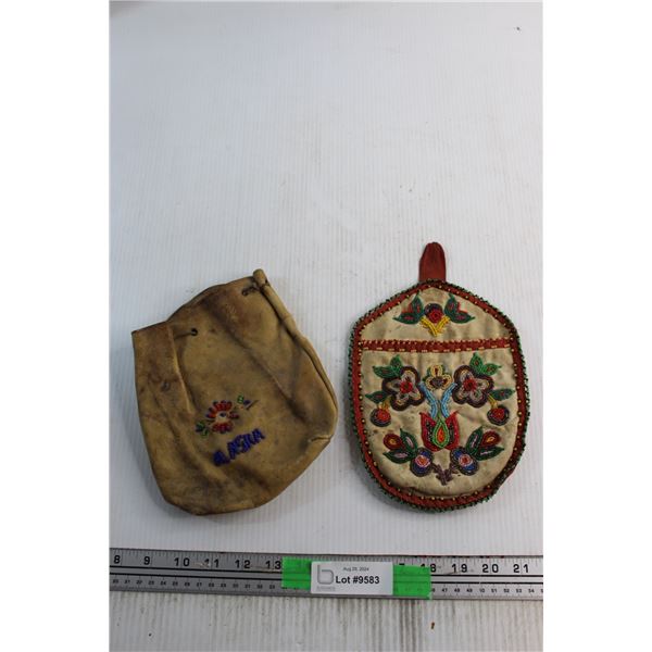 (2) Indigenous Beadwork Pouches