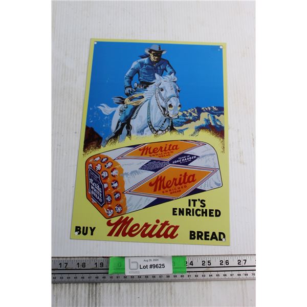 Merita Enriched White Bread Advertising Sign 13'' x 9''