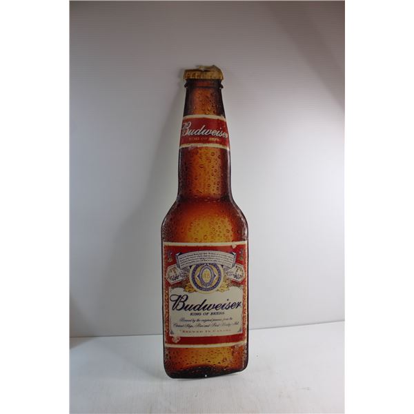 Budweiser Beer Bottle Sign 34'' x 10''