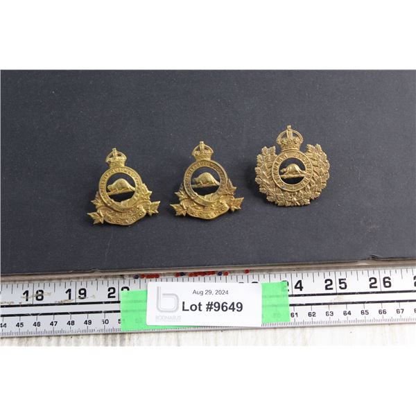 (3) Canadian Armed Forces WWII Military Badges
