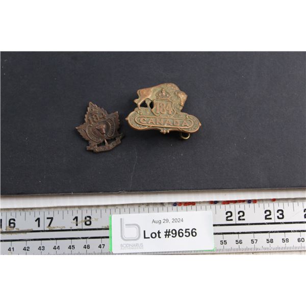 (2) Canadian Armed Forces WWII Military Badges