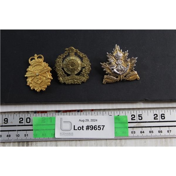 (3) Canadian Armed Forces WWII Military Badges