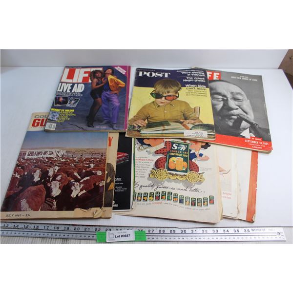 Lot of  Vintage Life and Post Magazines