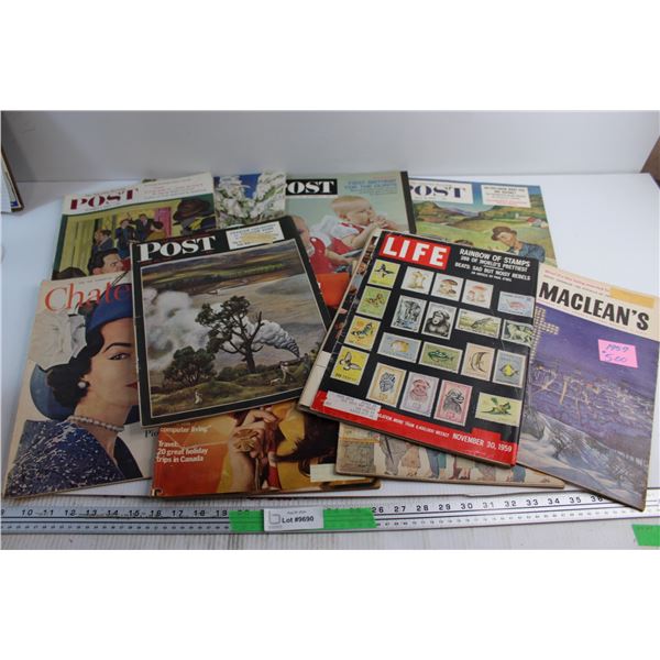 Lot of Vintage Post, Life, and Chatelaine Magazines