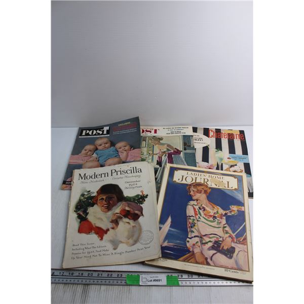 (5) Vintage Magazines - Modern Priscilla, Ladies Home Journal, Post, Chatelaine