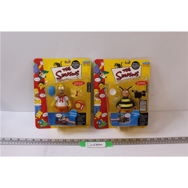 (2) Simpsons Figurines: Mascot Homer & Bumblebee Man