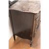 Image 8 : * Antique Mirrored Four Drawer Dresser - 20" x 46" x 61" (Top of Harp) Missing Some Hardware (Handle