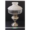 Aladdin No.11 Nickel Plated Kerosene Lamp w/ Glass Shade - 19