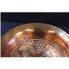 Image 3 : Fenton Marigold Carnival Glass Leaf & Grape Footed Bowl - 8" x 3"