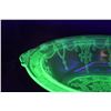 Image 2 : Uranium Green Cameo Ballerina Oval Depression Glass 10" Bowl