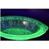 Image 3 : Uranium Green Cameo Ballerina Oval Depression Glass 10" Bowl