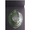 Image 4 : Uranium Green Cameo Ballerina Oval Depression Glass 10" Bowl