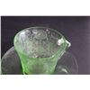 Image 5 : Uranium Green Depression Glass Florentine No.2 Tea Cup & Saucer