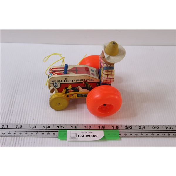 Fisher Price Vintage Pull Along Tractor Toy
