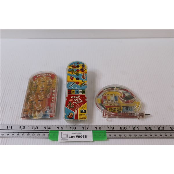 (3) Vintage Hand Held Pin Ball Games (as is, Some Missing Pin)