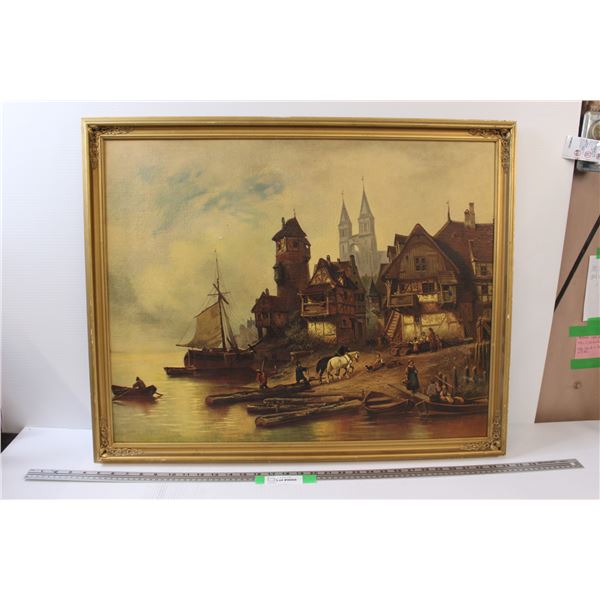 * Ocean Trading Town Print - 30.5" x 25"