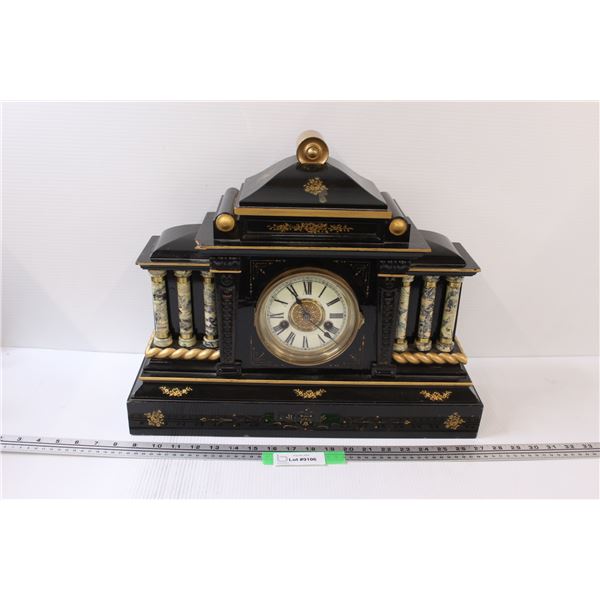 1902 Wuritemberg German Mantle Clock - 20" x 16" - Needs Repair