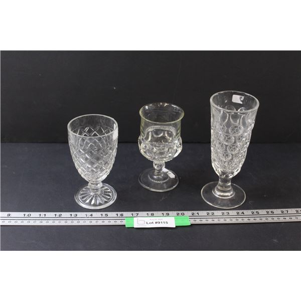 (3) Canada Glass Wine Goblets