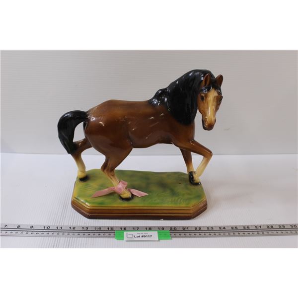 Porcelain Horse on Porcelain Base - 12" x 12"