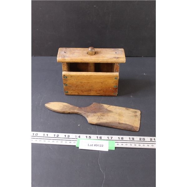 Wooden Butter Press & Paddle