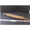 Image 1 : Antique Linden Deep Notched Rolling Pin - Some Wear