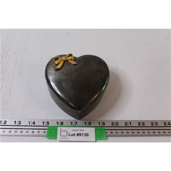 Heart Shaped Metal Jewelry Box