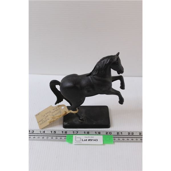 John Wright Cast Iron Horse Coin Bank #8 - 7" Inches Tall