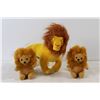 Image 2 : Lion King Stuffy Plushie Toy, (2) Small Lion Stuffy Plushies, Lion Model, (2) Camel Models, Rhino Mo