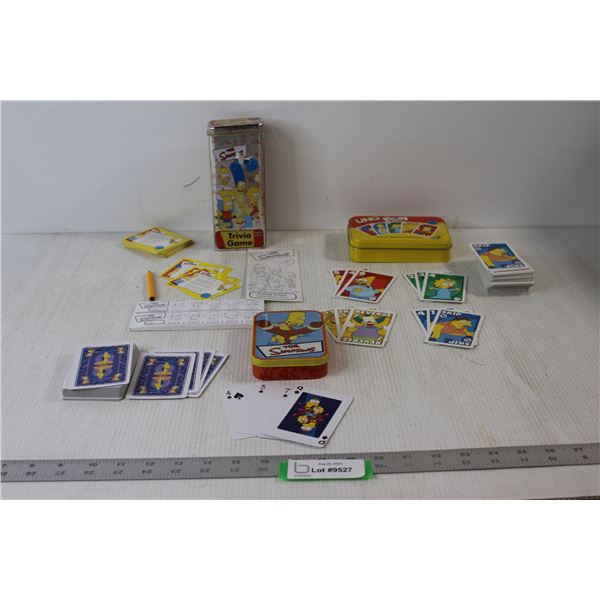 The Simpsons Uno Card Game, Simpsons Trivia Game, Simpsons Deck Of Cards - All As Is