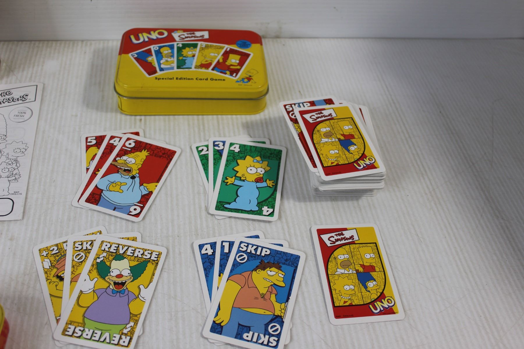 Simpsons Card Table The Simpsons Uno Card Game, Simpsons Trivia Game, Simpsons Deck Of ...