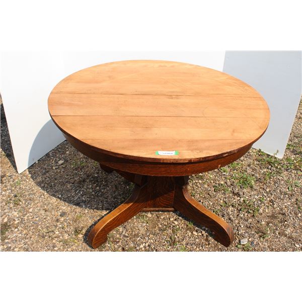 ** Round Fumed Maple Dining Table 45 1/2" Wide x 28" High