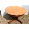 ** Round Fumed Maple Dining Table 45 1/2" Wide x 28" High