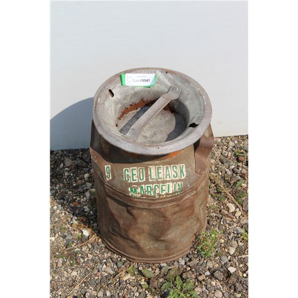 ** Cream Can With Lid - 10 1/2" x 15"