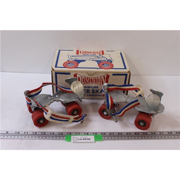 Dominion Sun-Line Vintage Strap-On Roller Skates in Box