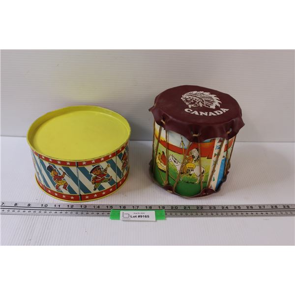 (2) Vintage Children's Toy Drums