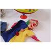 Image 5 : Lot: (2) Tin Tops, 18 Months Jeans For Toddler, Misc. Children's Toys in Glass Jar, Clown Hand Puppe