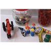 Image 3 : Vintage Children's Toy Lot: Red Building Blocks, Marbles, Donald Duck, Fisher Price Little People, M