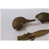 Image 2 : Lot: Brass Animals (Rooster, Turtle, Crocodile, Duck), Bottle Opener, Wine Bottle Cork Remover