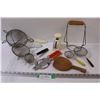 Image 1 : (5) Strainers, Canning Jar Holder, Scale, Misc.