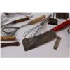 Image 5 : Vintage Kitchen Items: Egg Beater, Wisk, Mouli Grater, Knives, Misc.