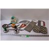Vintage Kitchen Items: Tala Mini Baking Pans, Potato Slicer, Grater, Misc.