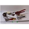 Vintage Kitchen Items: Ice Cream Scoop, Egg Sheller, Press, Spatula, Misc.