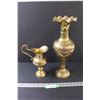 (2) Brass Vases (16" & 9.5 Tall)