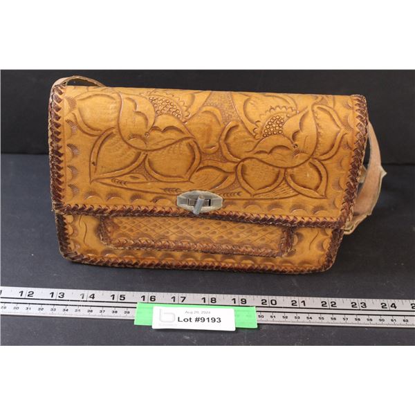 Tooled Leather Art Purse w/Strap