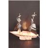 Image 2 : Lighted Pink Porcelain Sailboat w/Metal Sails - 16" x 14" - Works